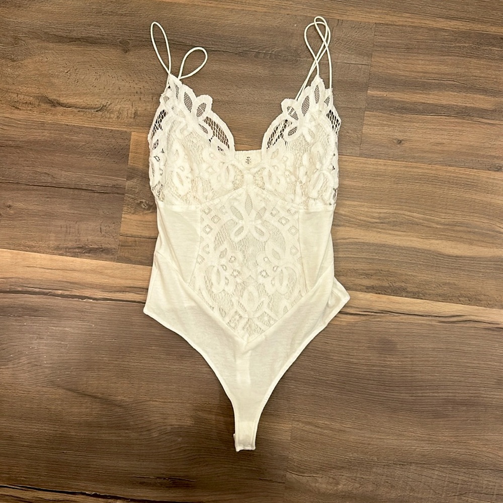 Free people white lace bodysuit